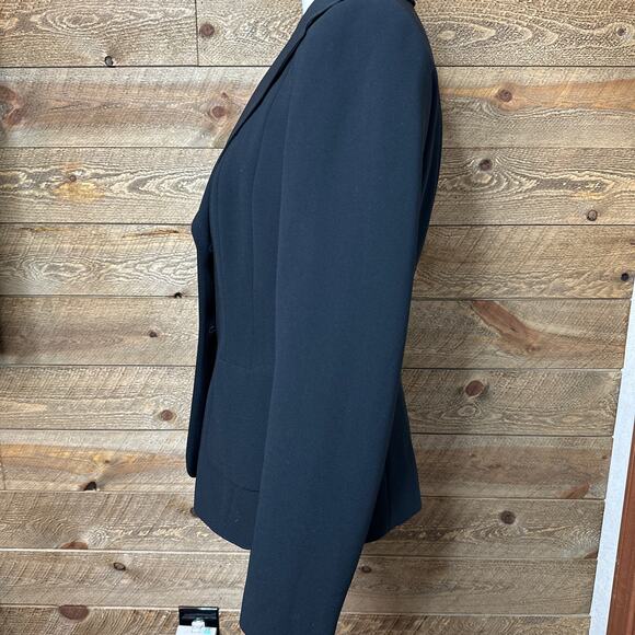 Ann Taylor Seasonless Blazer Jacket Black Notched Long Sleeve Size 4 - Picture 2 of 7